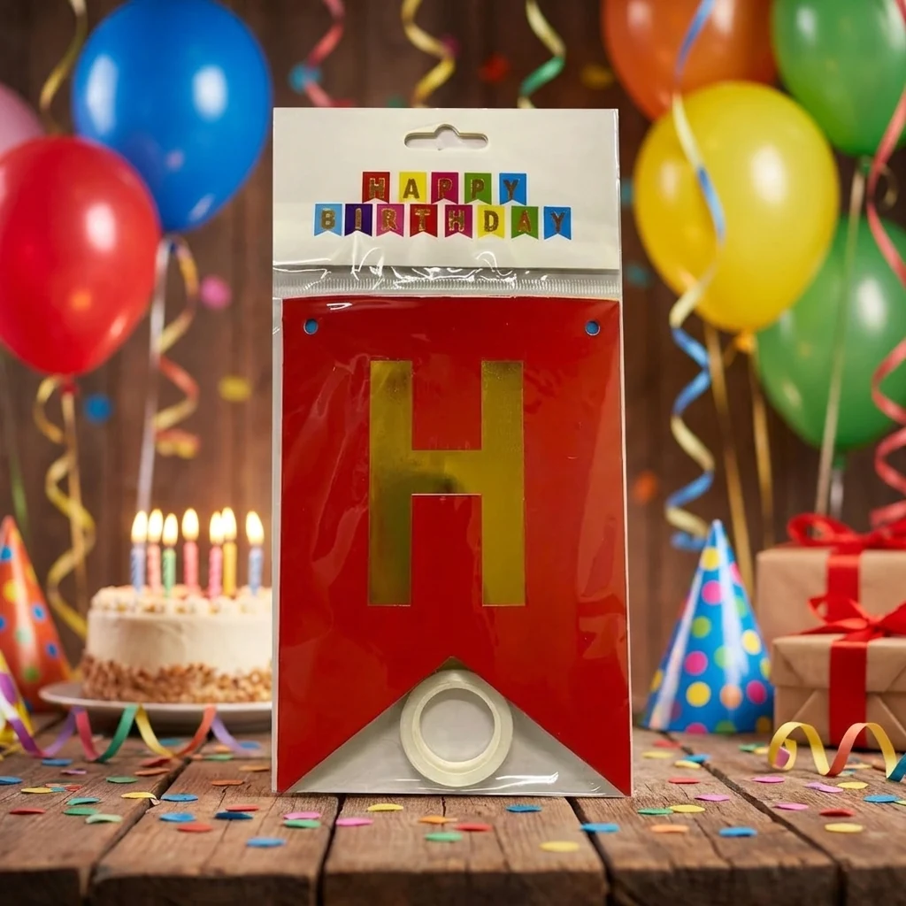 Гірлянда-розтяжка "Happy Birthday" 3 м різнокольорова