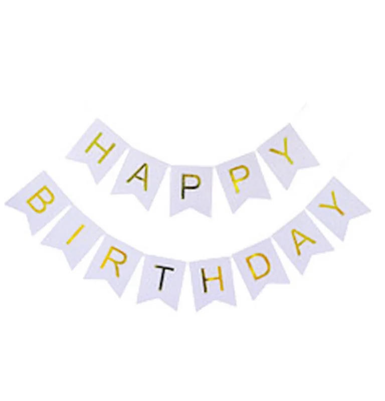 Гірлянда-розтяжка "Happy Birthday" 3 м срібло