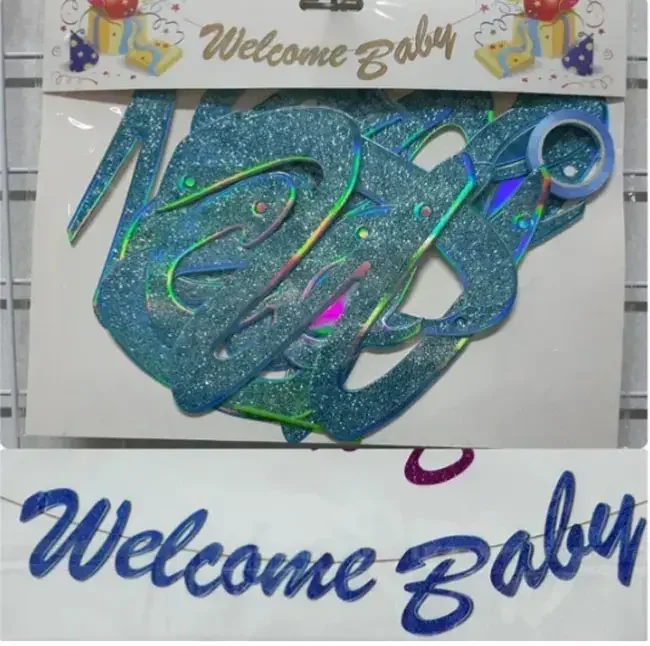 Гірлянда-розтяжка "Welcome BABY" 1,5 м синій