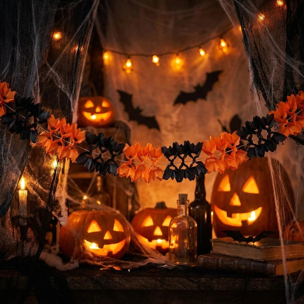 Гірлянда-тіш'ю "Halloween Party", 4м