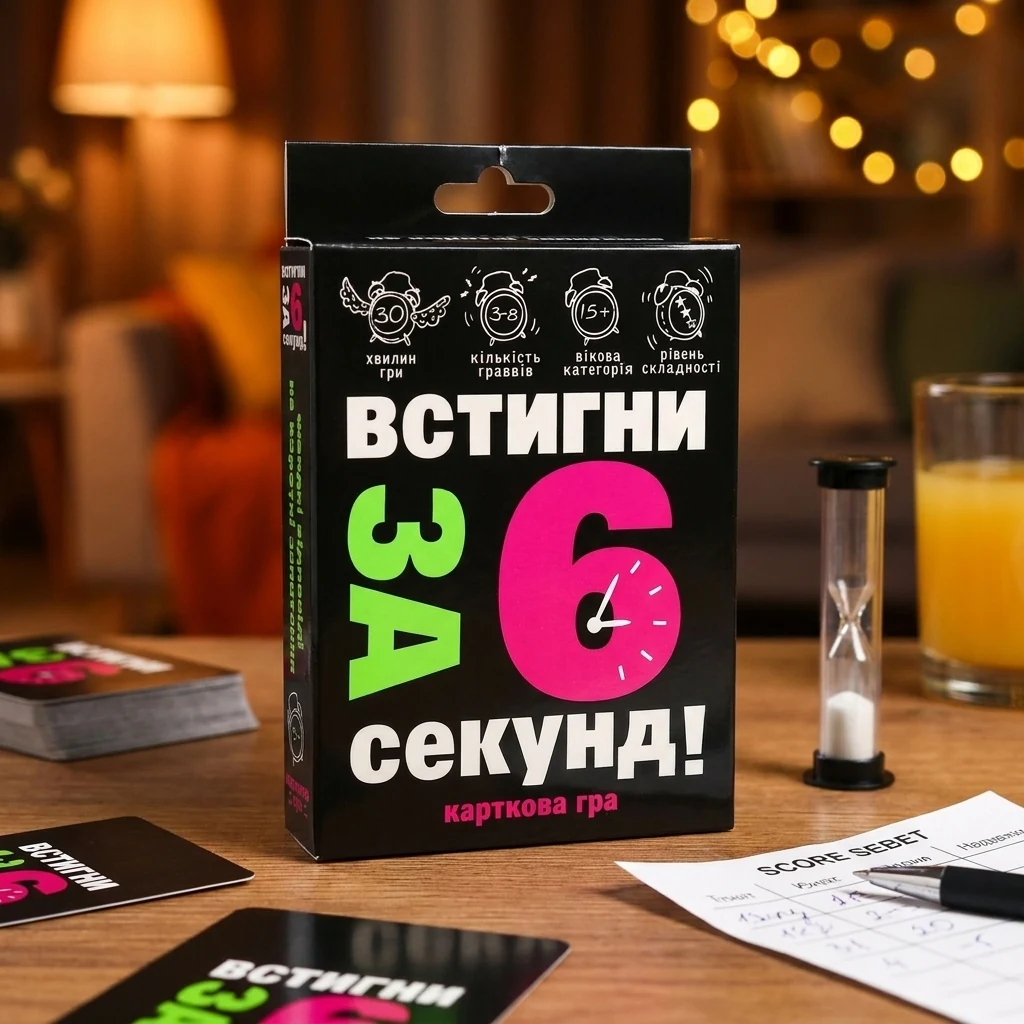 Гра настільна 15+ "Встигни за 6 секунд!" укр. Strateg