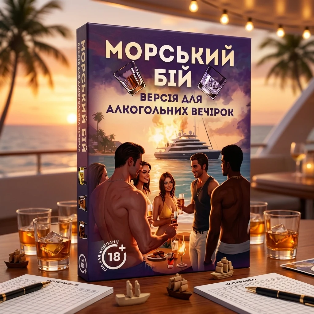 Гра настільна 18+ "Морський бій. Алкогольна версія"