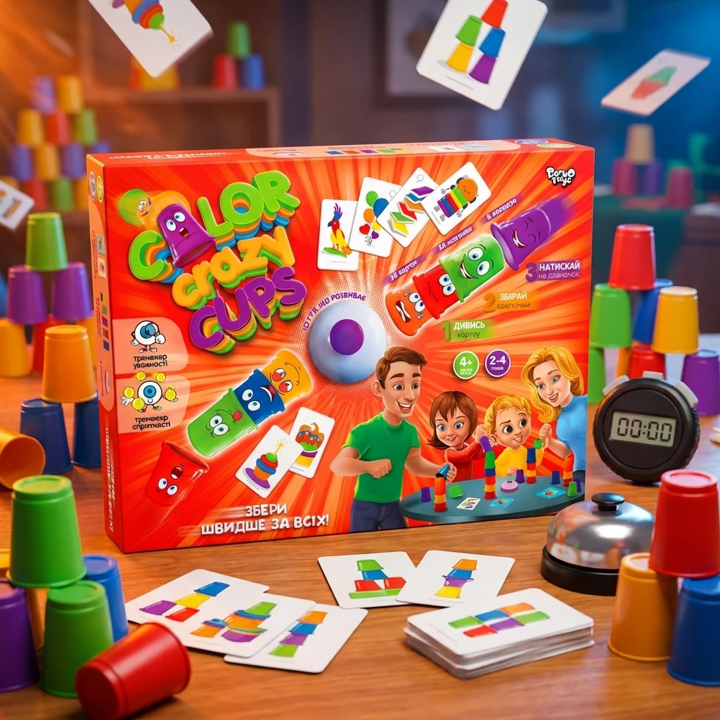 Гра настільна 4+ "Color Crazy Cups"