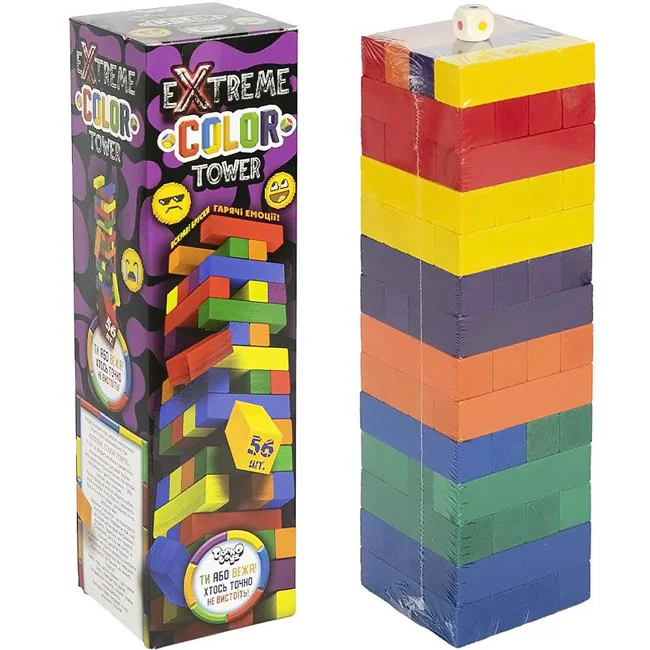 Гра настільна 6+ "Джанга"Extreme Color Tower" 56 деталей