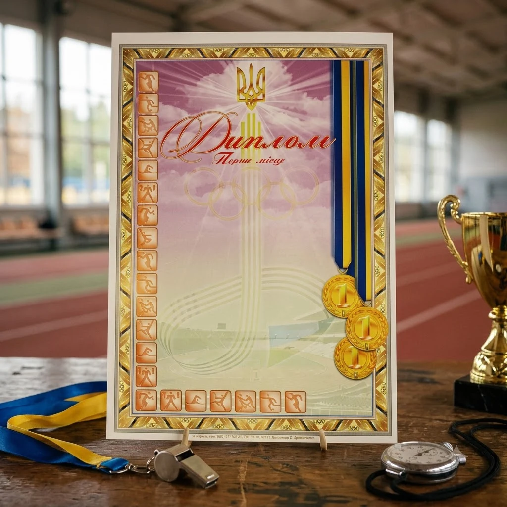 Грамота А4 (№121 Поліпринт) спорт 1 місце