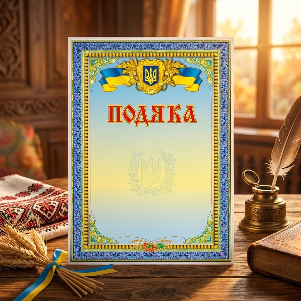 Грамота А4 (№221 Поліпринт) "Подяка"