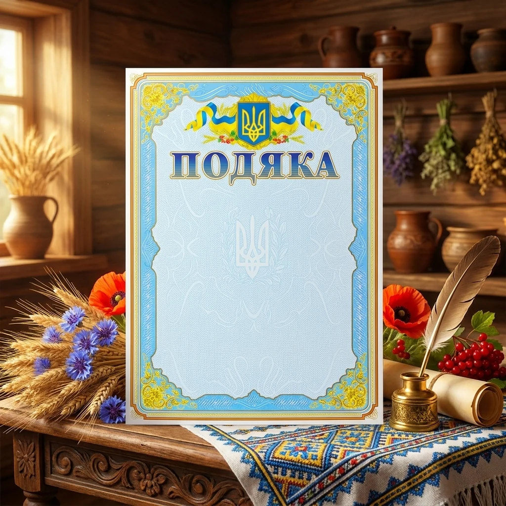 Грамота А4 (№ 59 Поліпринт) "Подяка"