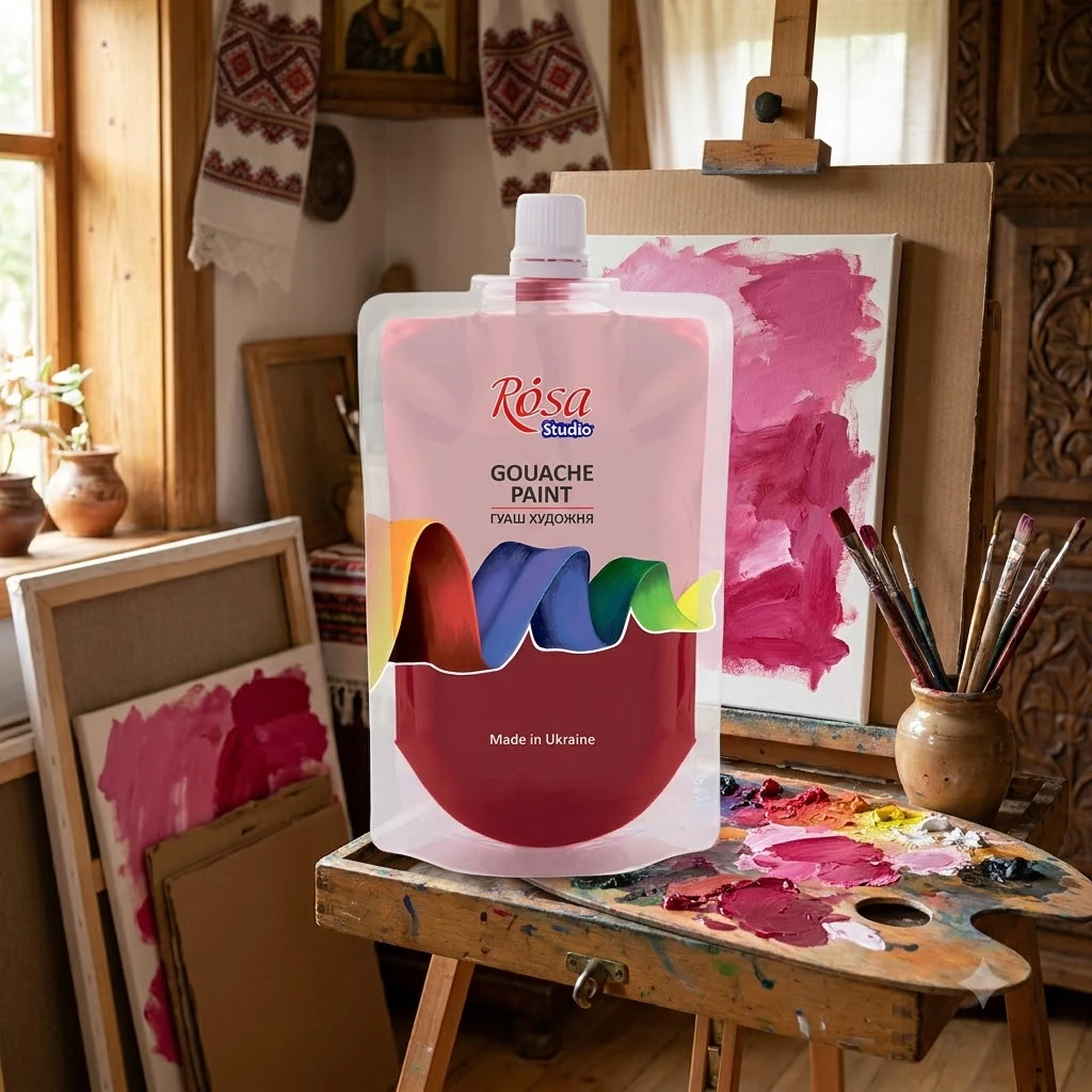 Гуаш хінакрідон рожевий, 200 мл, Rosa Studio