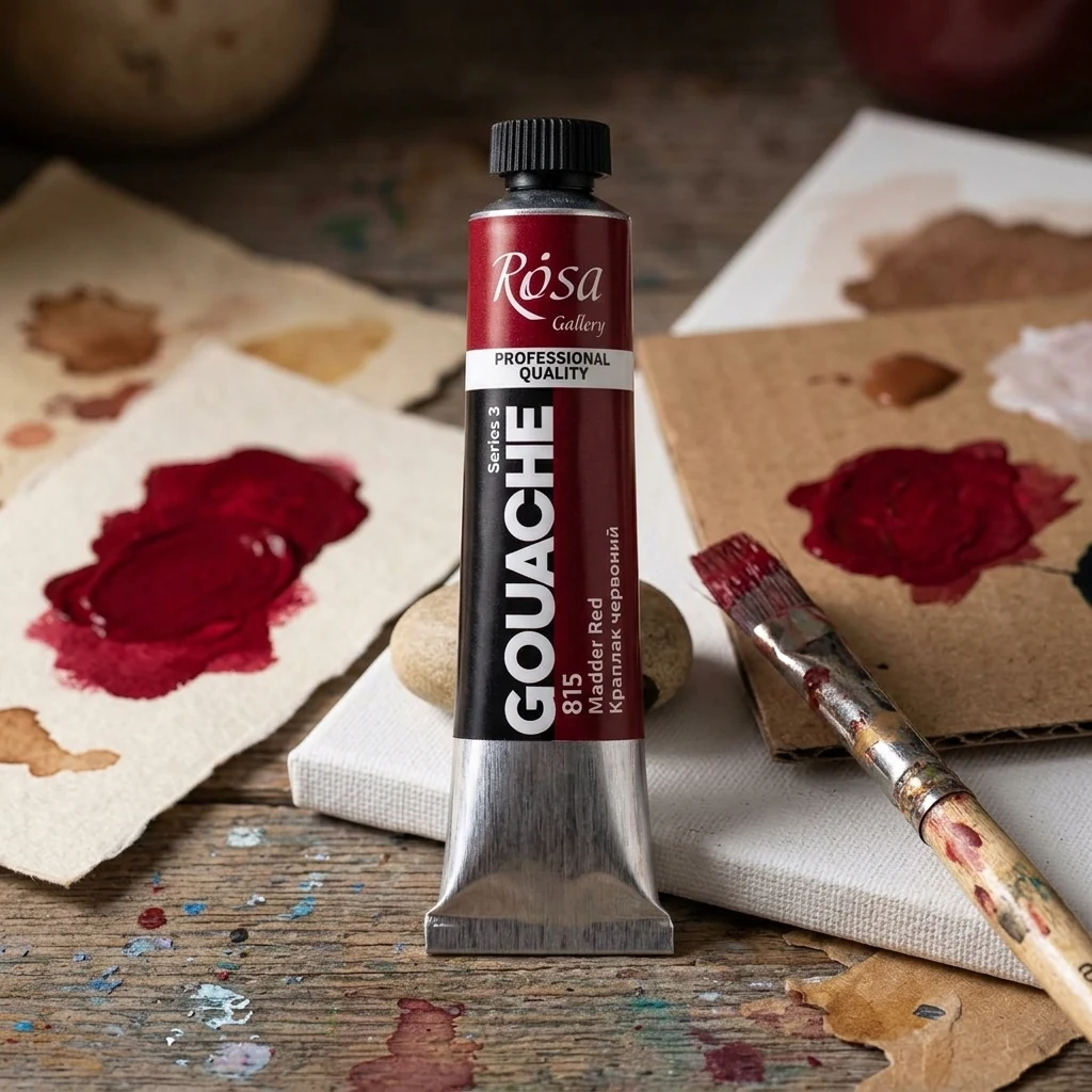 Гуаш кобальт червоний, 20 мл, туба, Rosa Gallery