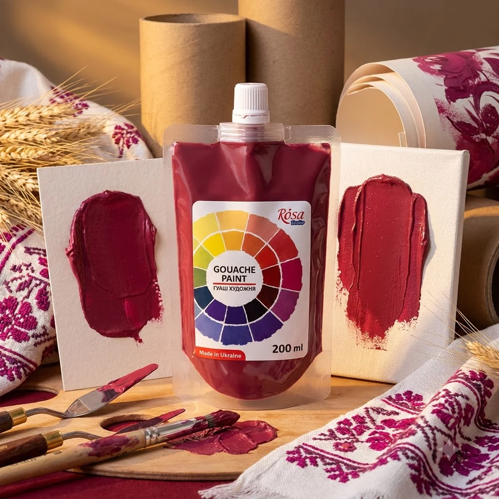 Гуаш маджента, 200 мл, Rosa Studio