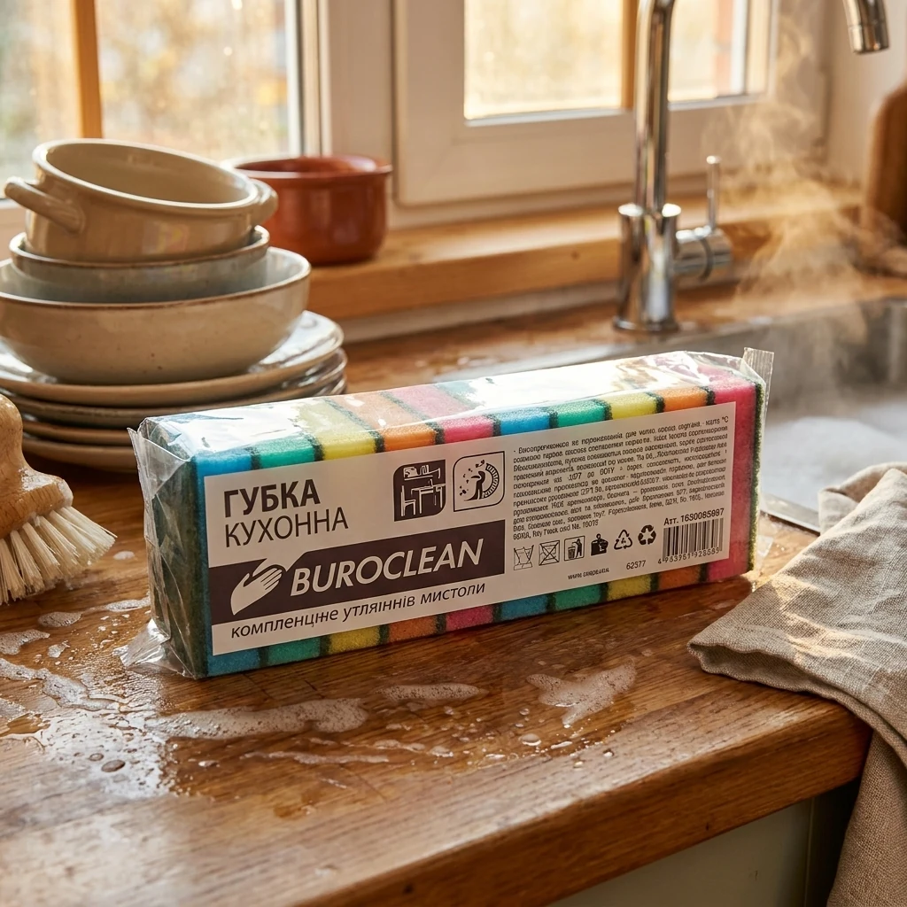 Губка кухонна, в упаковці 10 шт, BuroClean