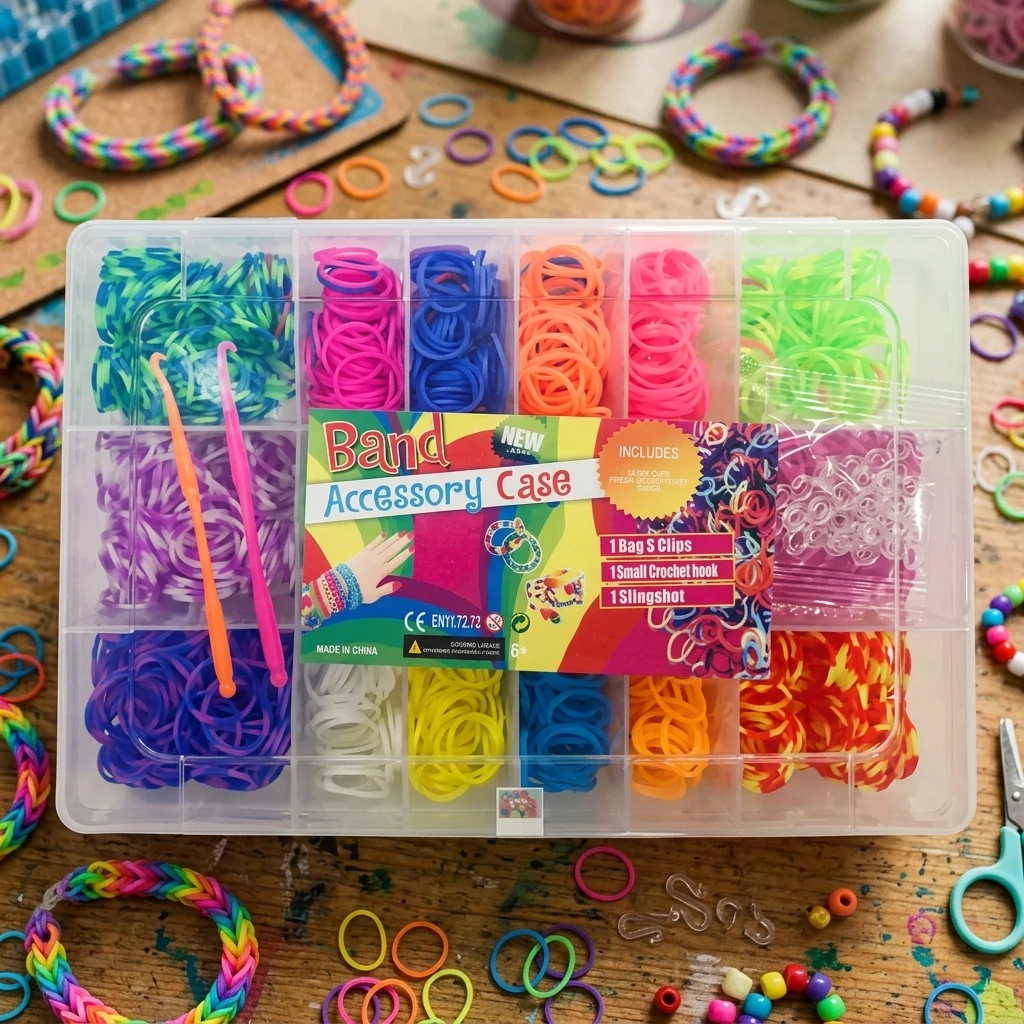 Гумочки для плетіння "Rainbow Loom" 1200 штук пластиковий бокс