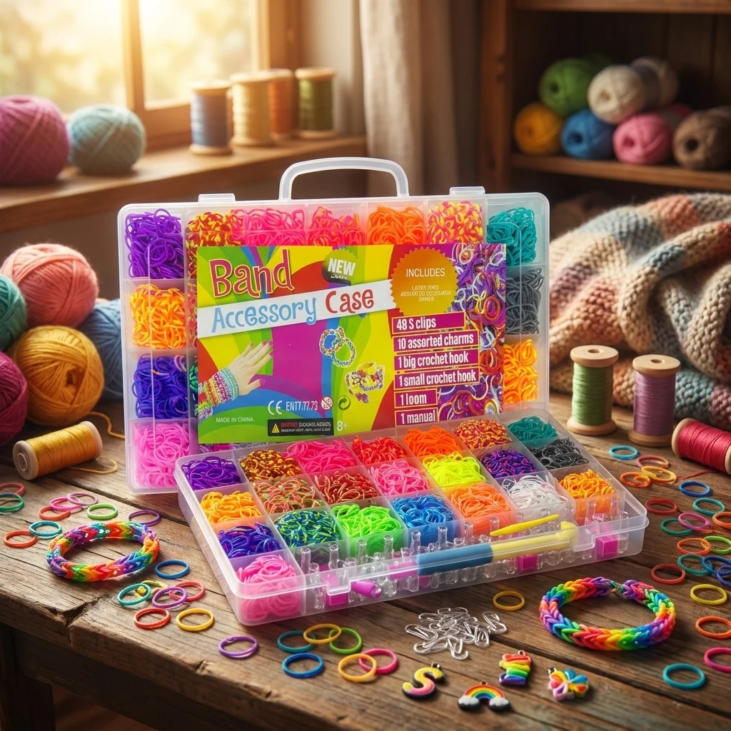 Гумочки для плетіння "Rainbow Loom" 5500 штук пластиковий бокс
