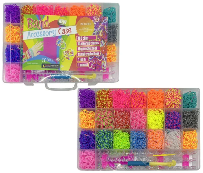 Гумочки для плетіння "Rainbow Loom" 5500 штук пластиковий бокс — фото 2
