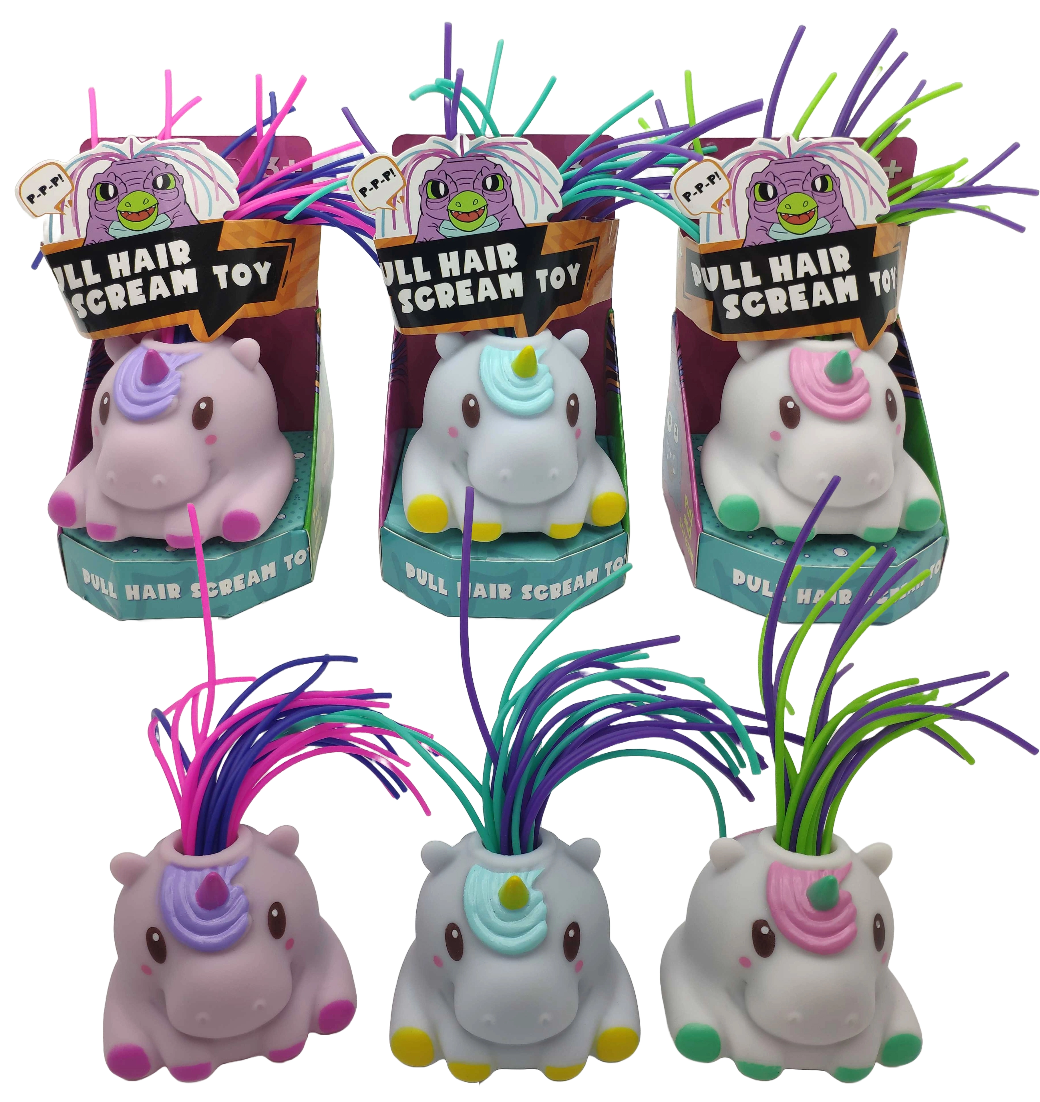 Іграшка-антистрес звукова Єдиноріг-тягни за волосся 7см 1170-20-U — фото 2