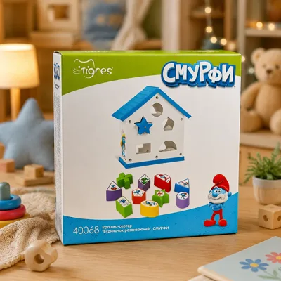 Іграшка-сортер Будиночок розвиваючий Смурфи