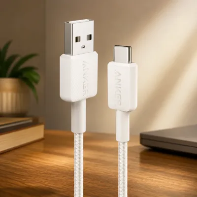 кабель ANKER 322 USB-A to USB-C - 0.9m Nylon (Білий)