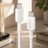 кабель ANKER 322 USB-C to USB-C - 0.9m Nylon (Білий) — фото 1