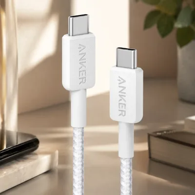 кабель ANKER 322 USB-C to USB-C - 0.9m Nylon (Білий)