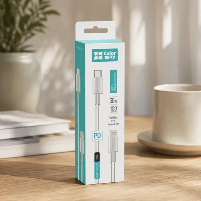 Кабель Colorway Type-C - Apple Lightning (PD Fast Charging) 3.0А 1м білий