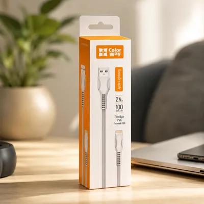 Кабель Colorway USB - Apple Lightning (line-drawing) 2.4а 1м білий (CW-CBUL027-WH)