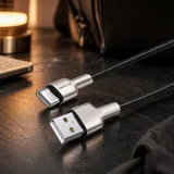 Кабель Colorway USB - Type-C (head metal) 2.4А 1м чорний (CW-CBUC046-BK) — фото 1