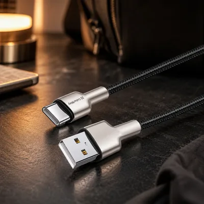 Кабель Colorway USB - Type-C (head metal) 2.4А 1м чорний (CW-CBUC046-BK)