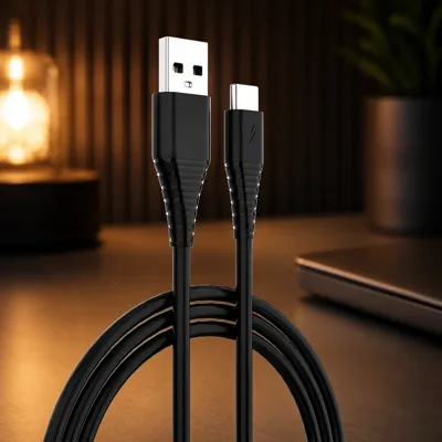 Кабель Colorway USB - Type-C (PVC) 2.4А 1м чорний (CW-CBUC026-BK)
