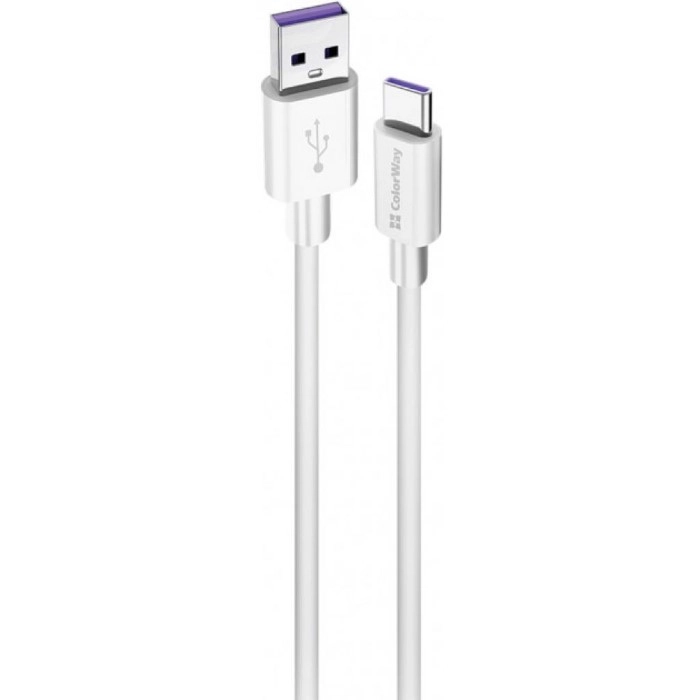 Кабель Colorway USB - Type-C (швидка зарядка) 5.0А 1м білий (CW-CBUC019-WH) — фото 2