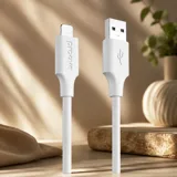 Кабель Proove Striped Silicone Lightning (1m) білий — фото 1