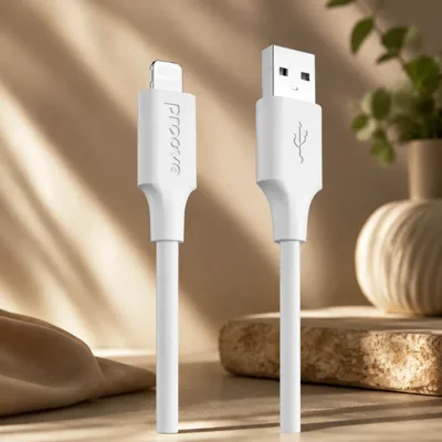 Кабель Proove Striped Silicone Lightning (1m) білий