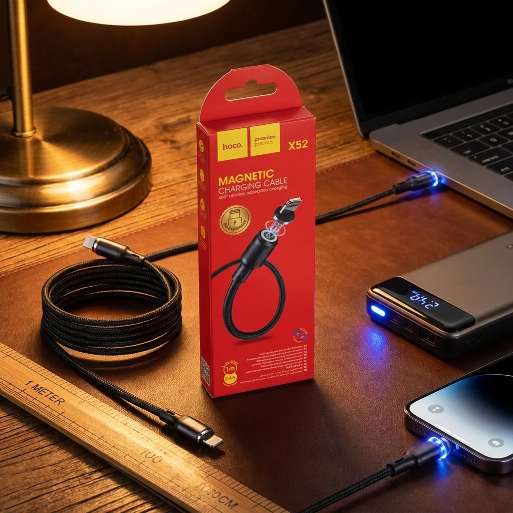 Кабель USB Lightning 1.0м магнітний Hoco X52