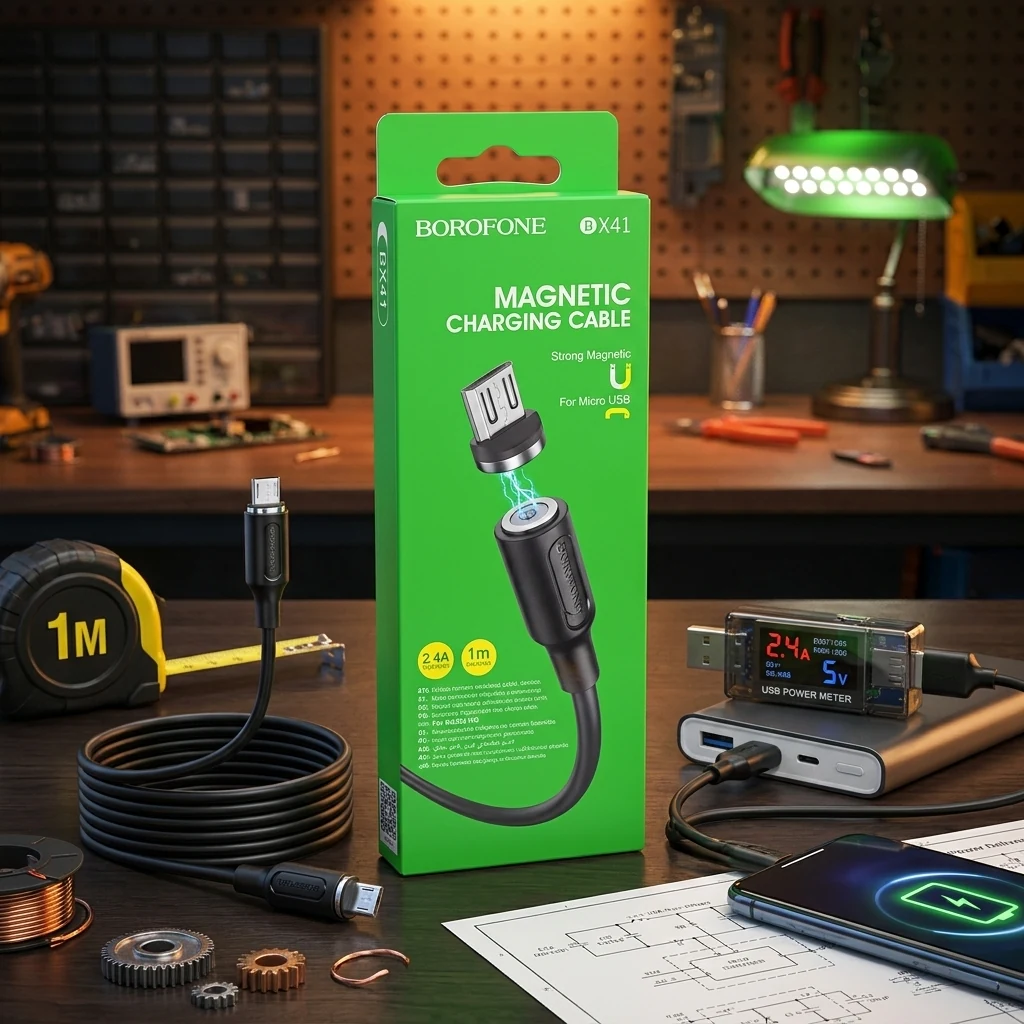 Кабель USB-Micro 1.0м магнітний Borofone BX41