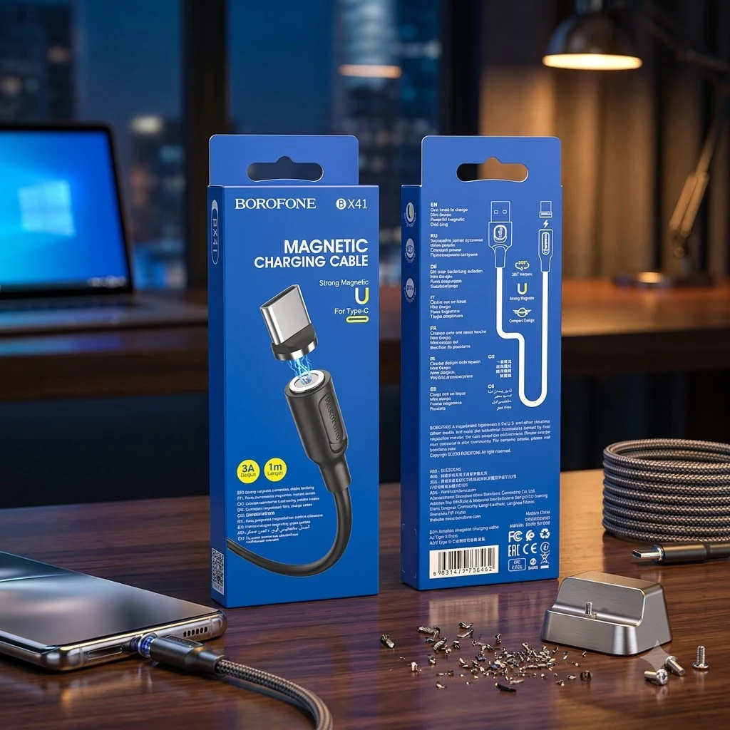 Кабель USB-Type-C 1.0м магнітний Borofone BX41
