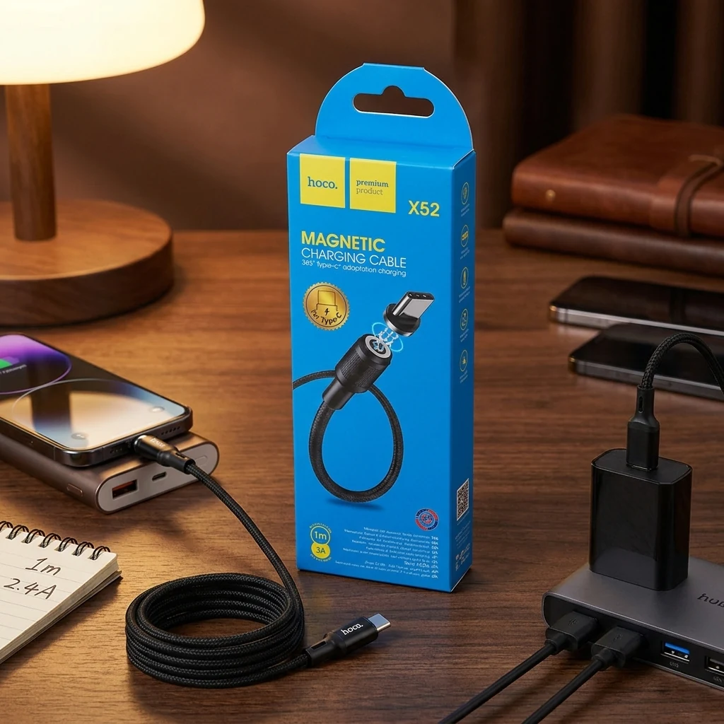 Кабель USB-Type-C 1.0м магнітний Hoco X52