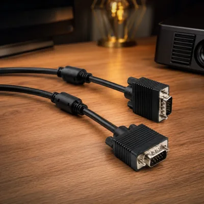 Кабель VGA 15.0m ferrits Vinga (VCPVGAF15BK)