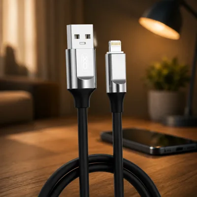 кабель XO NB251 Liquid Silicone Rubber USB-A to Lightning - 6A - 1m (Чорний)