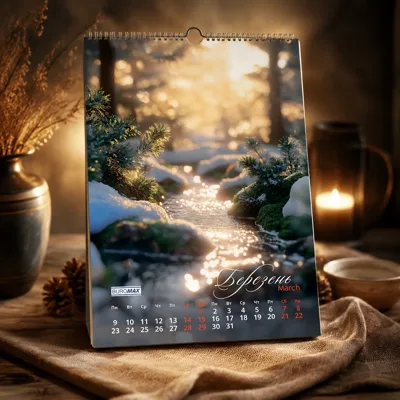 Календар настінний А3 2026 рік Buromax 1 пружина Seasons landscape BM.210603