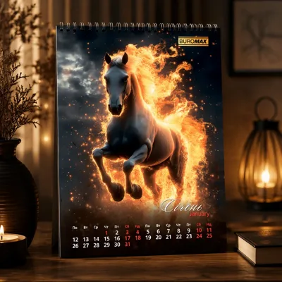 Календар настінний А3 2026 рік Buromax 1 пружина Symbol of the year BM.210600