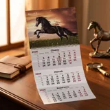 Календар настінний квартальний Axent 2026 Horses — фото 1