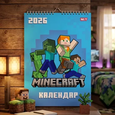 Календар-планер настінний А3 2026 Yes Minecraft