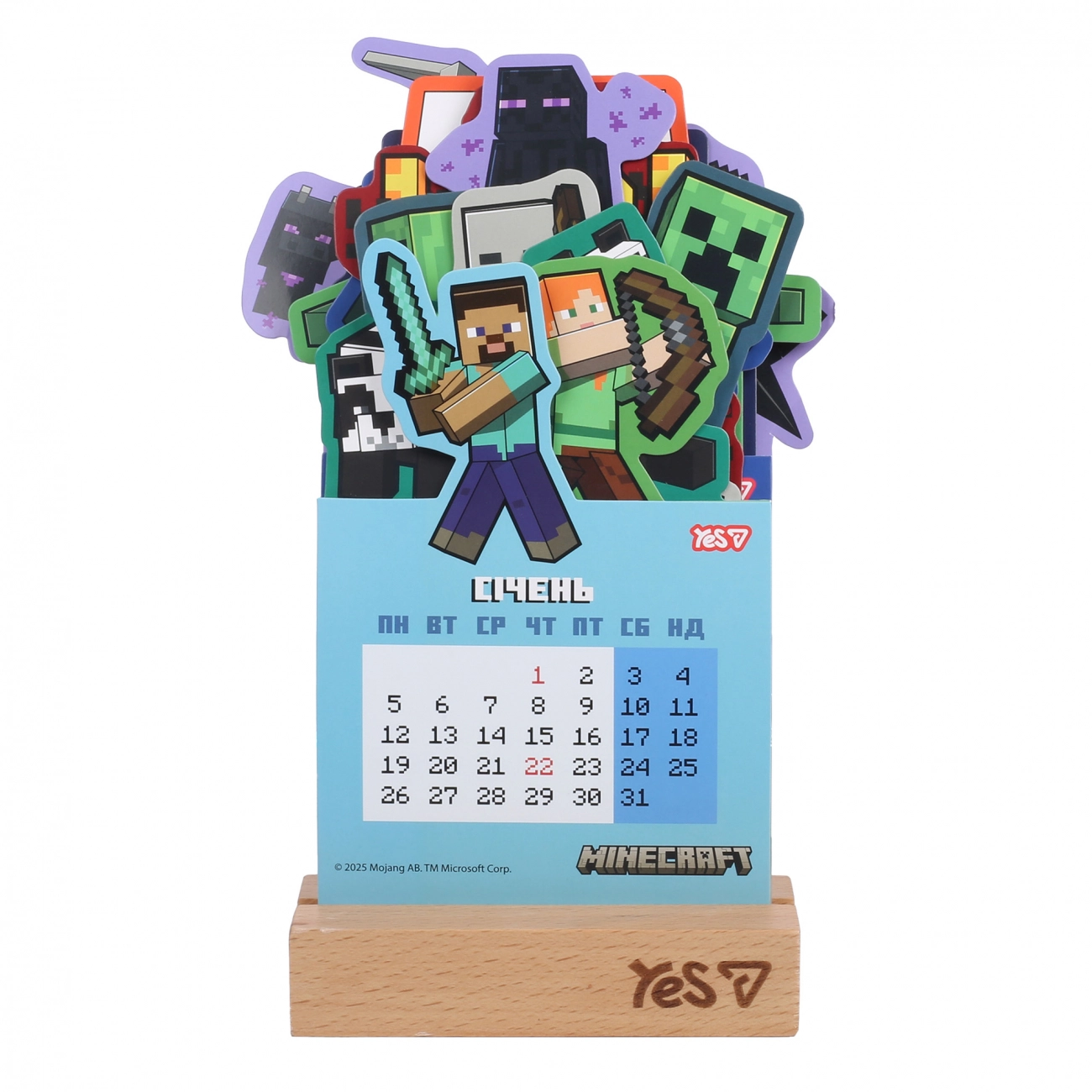 Календар Minecraft настільний на 2026 рік на підставці — фото 2