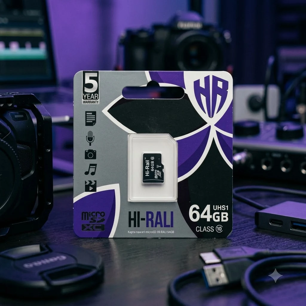 Карта пам'яті HI-RALI microSDHC (UHS-1) 64Gb class 10