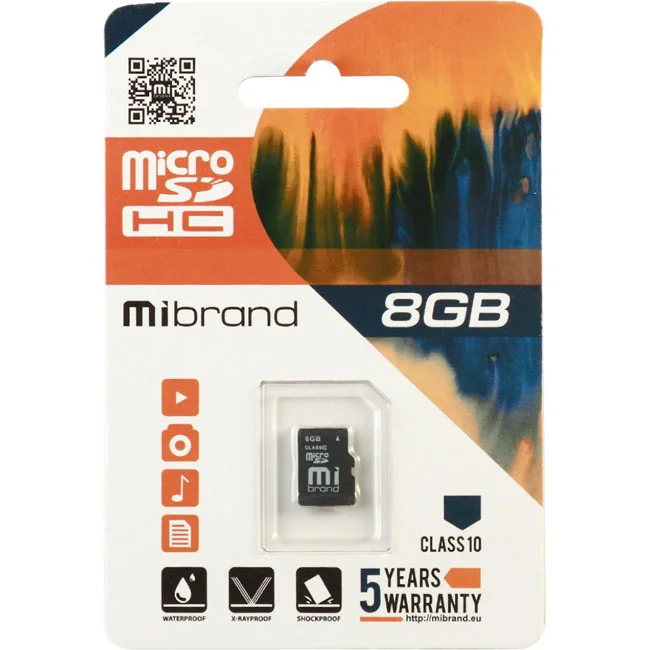 Карта пам'яті Micro SDHC 8Gb Mibrand/Wibrand UHS-1 (Сlass 10), без адаптера — фото 3