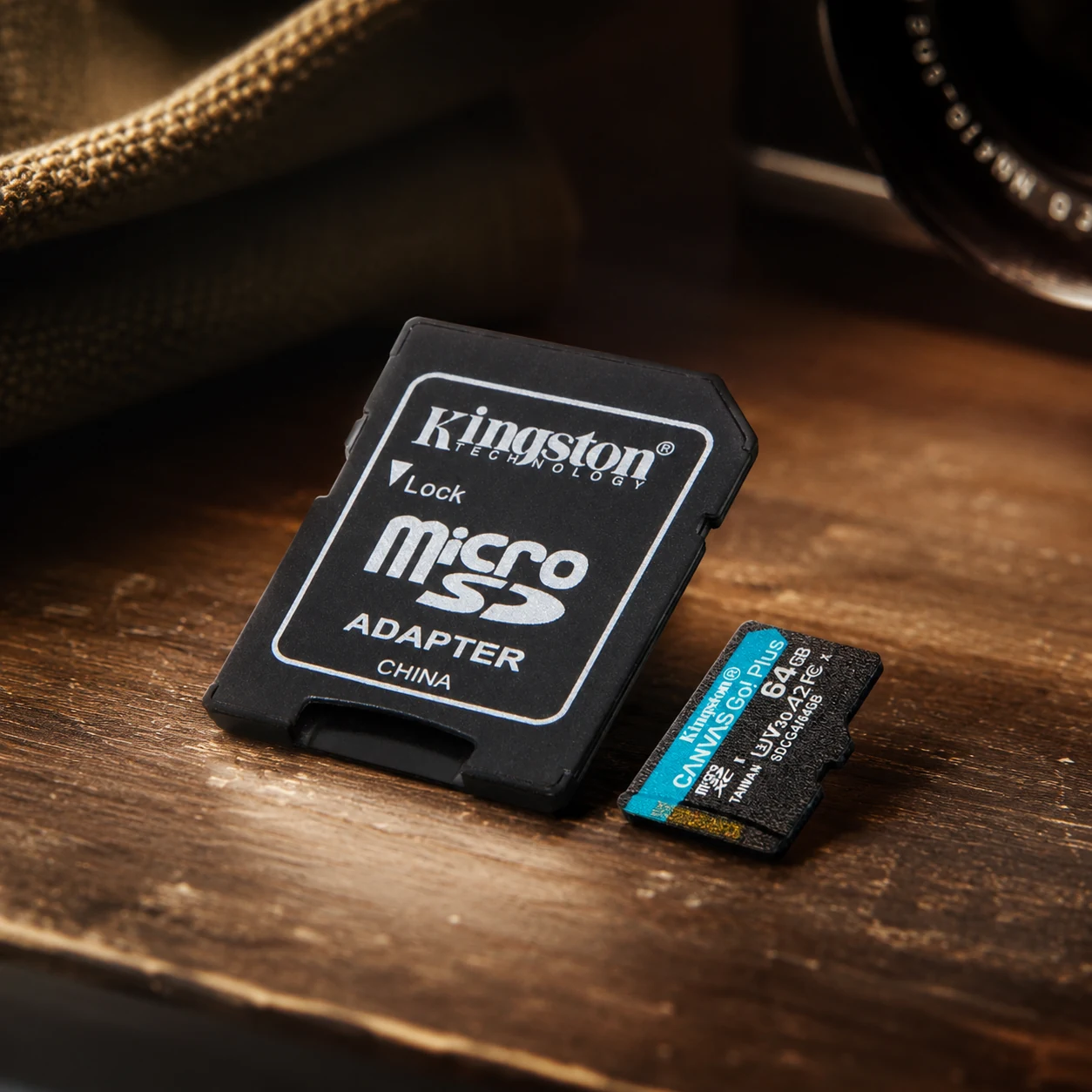 Карта пам`яті MicroSDXC 64GB UHS-I/U3 Class 10 Kingston Canvas Go! Plus R200/W200MB/s + SD-адаптер (SDCG4/64GB) — Флешки та накопичувачі
