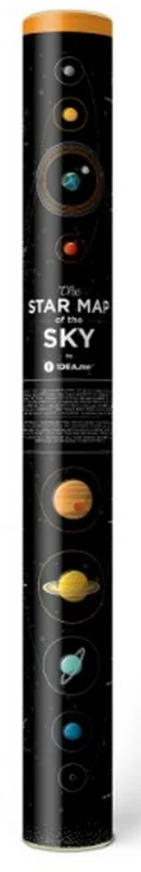 Карта зоряного неба"Star map of the sky" (англійською мовою) в тубусі — фото 2