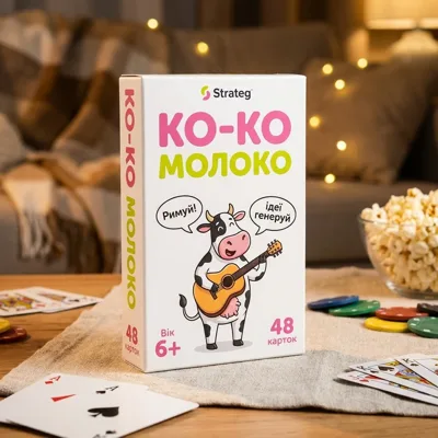 Карткова гра Strateg Ко-ко Молоко розважальна українською мовою 30386