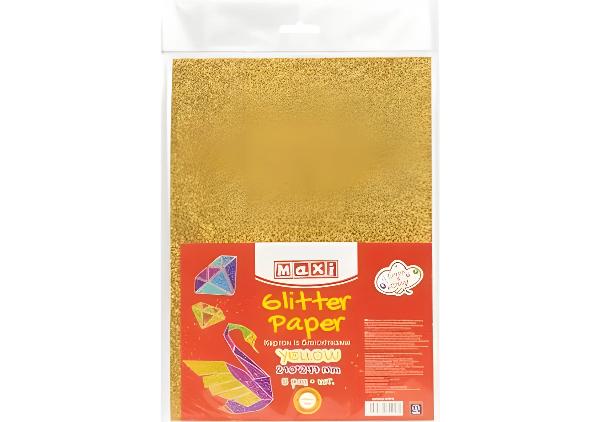 Картон А4 з блискітками 290х10 г/м 2 жовтий