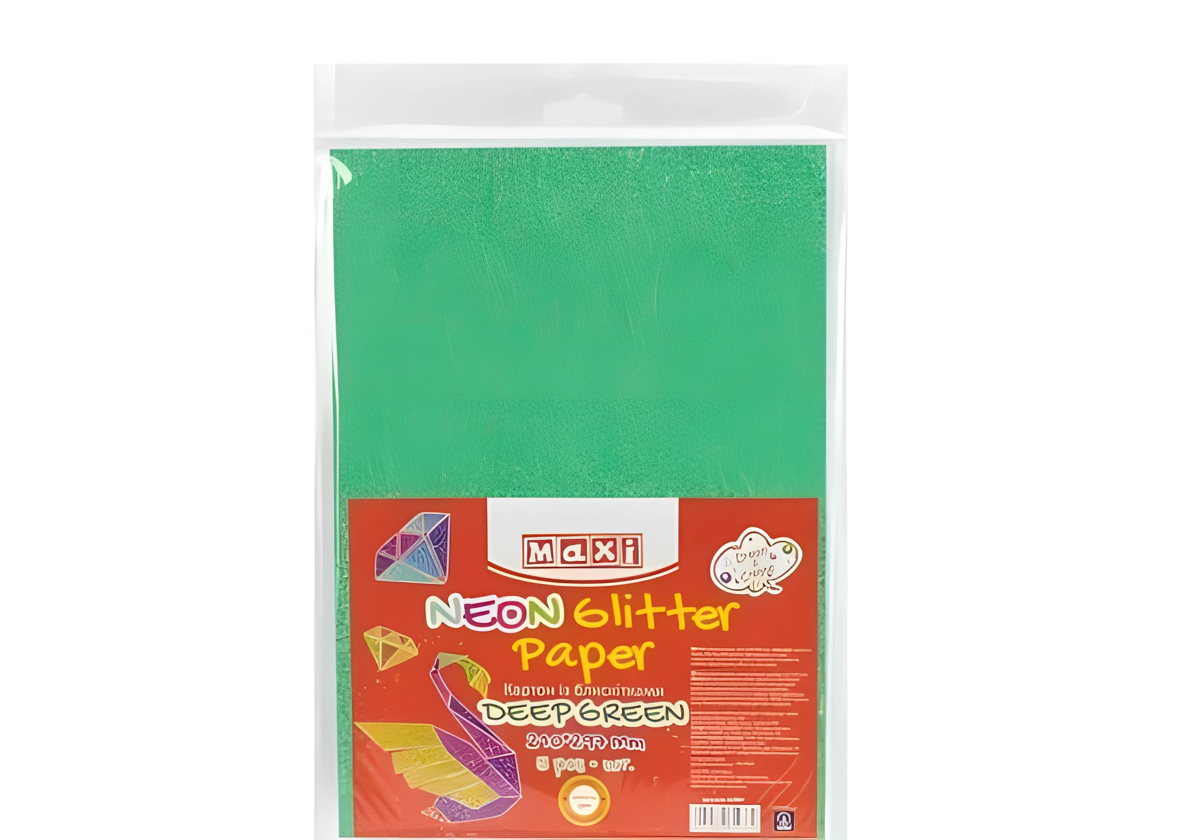 Картон А4 з блискітками НЕОН 290х10 г/м 2 холодний зелений