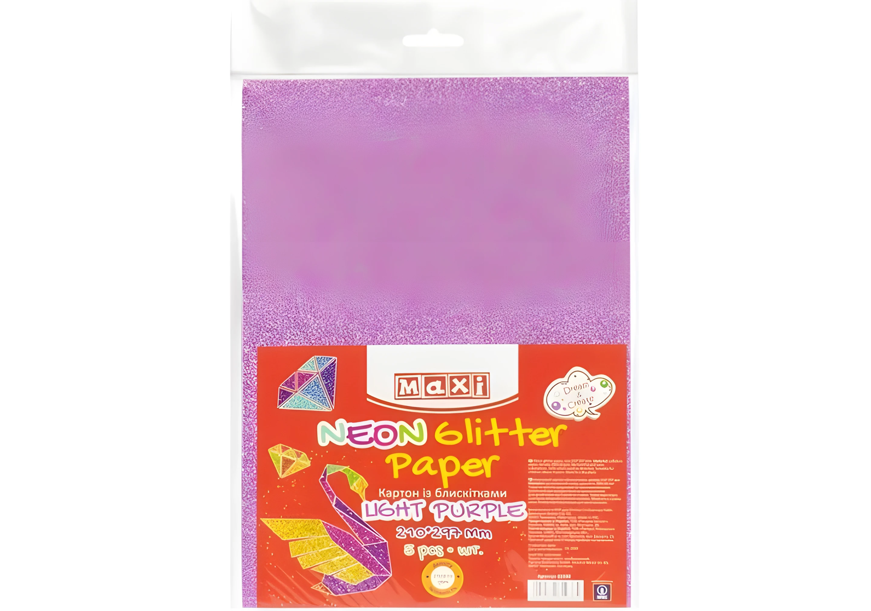 Картон А4 з блискітками неон пурпурний — Хобі та декор